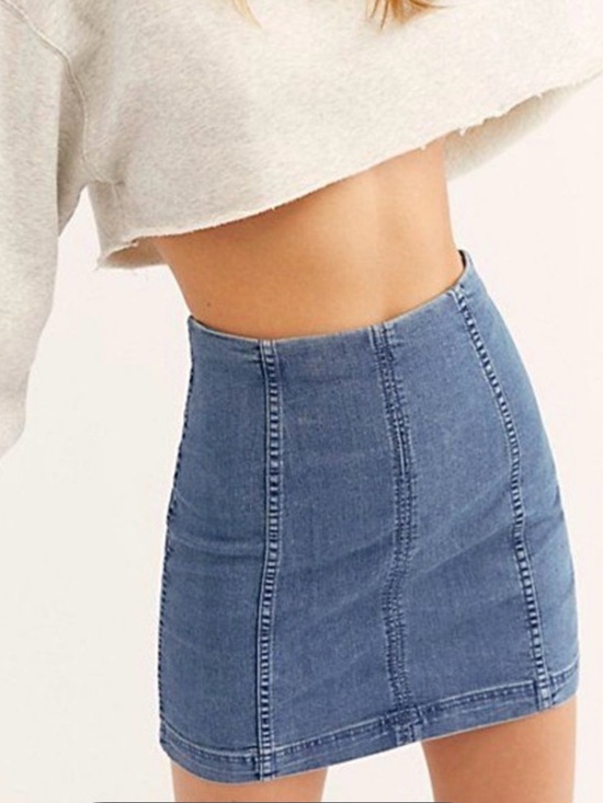 Free People Dresses & Skirts - Free People Modern Femme Denim Panel Mini Skirt in Blue size 4